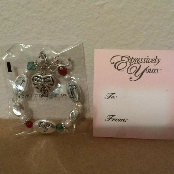 🌷5/$20 Holiday Expressively Yours Stretch Bracelet Peace - Picture 2 of 4